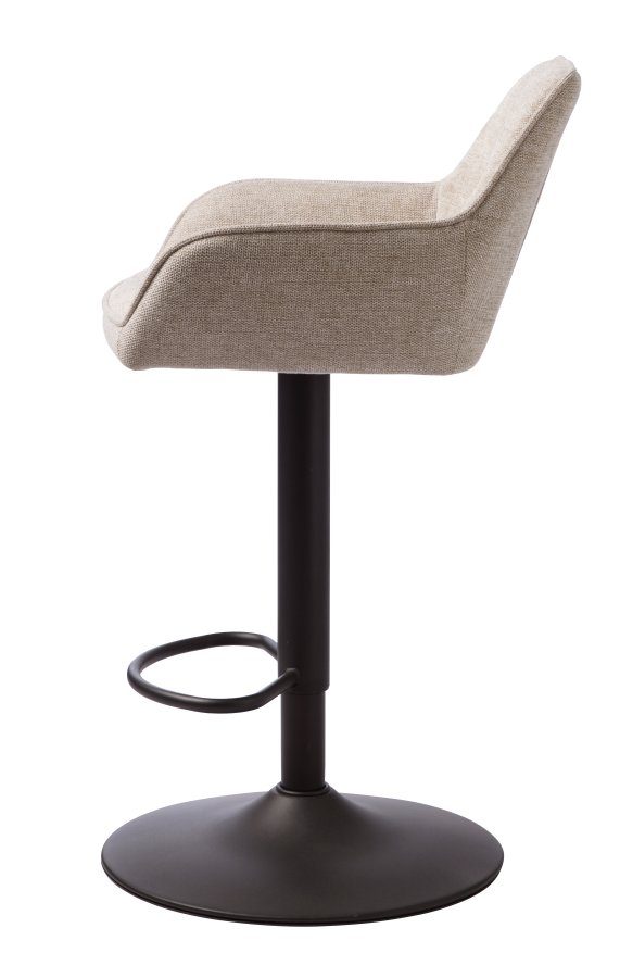 Nolan barstol, stripe, m. rygg, armlen og fotsttte - ekte polyester og sort metall