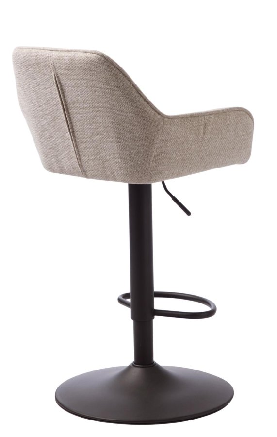 Nolan barstol, stripe, m. rygg, armlen og fotsttte - ekte polyester og sort metall