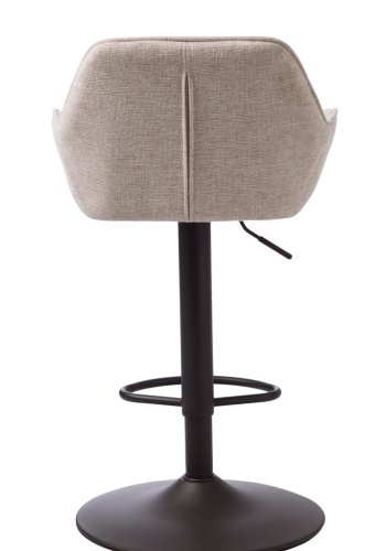 Nolan barstol, stripe, m. rygg, armlen og fotsttte - ekte polyester og sort metall