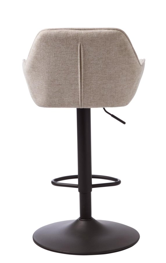 Nolan barstol, stripe, m. rygg, armlen og fotsttte - ekte polyester og sort metall