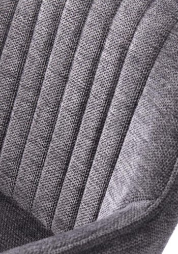 Nolan barstol, stripe, m. rygg, armlen og fotsttte - mrkegr polyester og sort metall