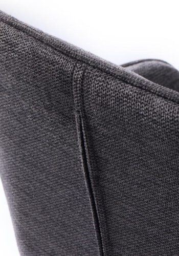 Nolan barstol, stripe, m. rygg, armlen og fotsttte - mrkegr polyester og sort metall