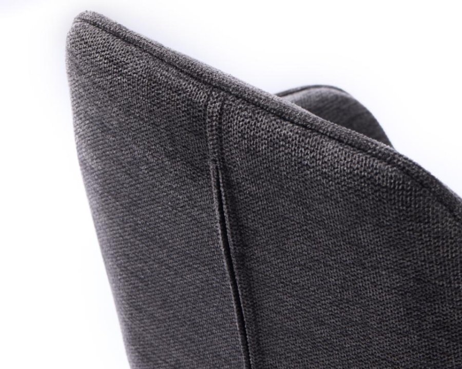 Nolan barstol, stripe, m. rygg, armlen og fotsttte - mrkegr polyester og sort metall