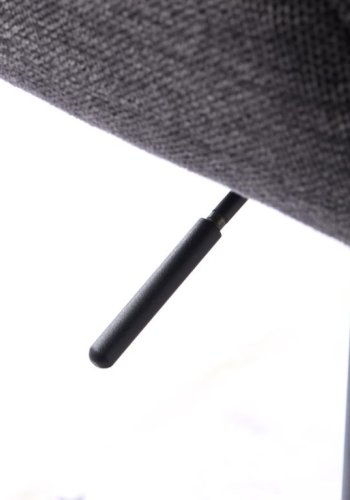 Nolan barstol, stripe, m. rygg, armlen og fotsttte - mrkegr polyester og sort metall