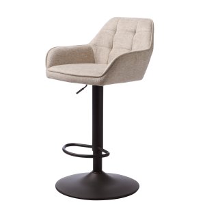 Nolan barstol, fyrkantig, w. ryggstd, armstd och fotstd - kta polyester och svart metall