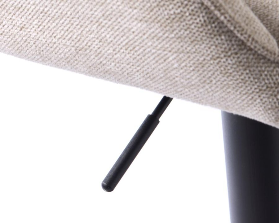 Nolan barstol, firkantet, m. rygg, armlen og fotsttte - ekte polyester og sort metall