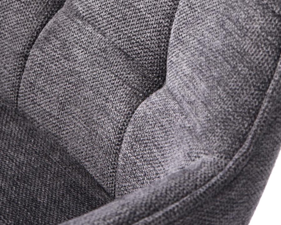 Nolan barstol, firkantet, m. rygg, armlen og fotsttte - mrkegr polyester og sort metall