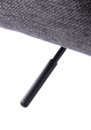 Nolan barstol, firkantet, m. rygg, armlen og fotsttte - mrkegr polyester og sort metall