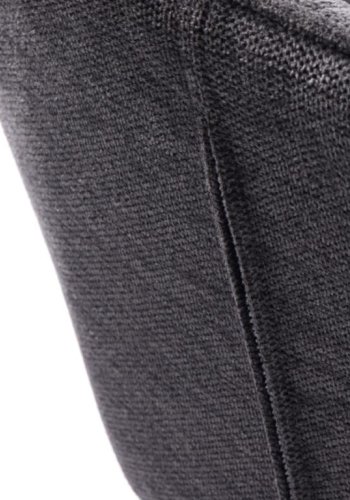 Nolan barstol, firkantet, m. rygg, armlen og fotsttte - mrkegr polyester og sort metall