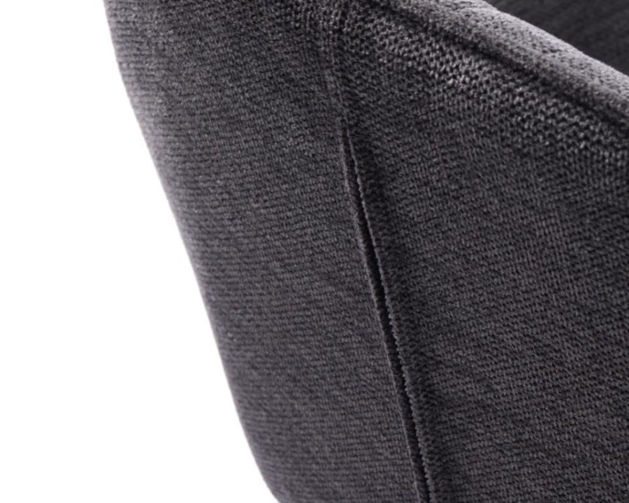 Nolan barstol, firkantet, m. rygg, armlen og fotsttte - mrkegr polyester og sort metall