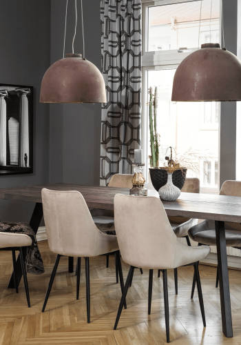 ROWICO Fred plankebord - mrk brun eik og svart metall (240x100) 