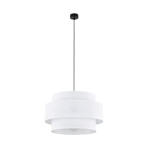 TK Calisto loftlampe - hvid stof og sort metal
