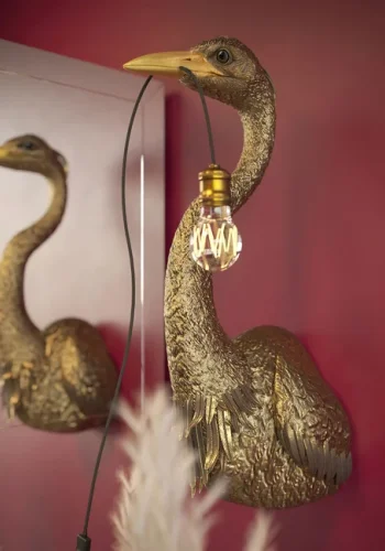 KARE DESIGN Animal Heron vglampe - guld polyresin og aluminium