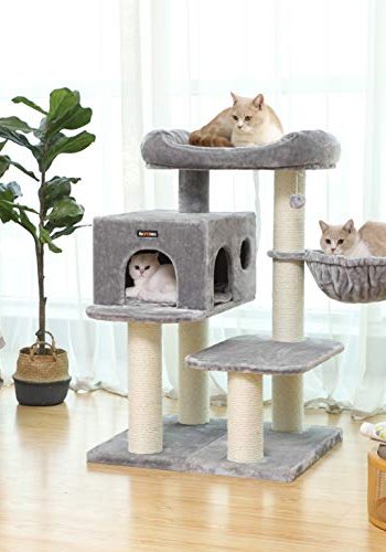 FEANDREA skrapestolpe, 4 niver, 1 solseng, 1 hule, 1 pom-pom, 1 kurv - lys gr plysj