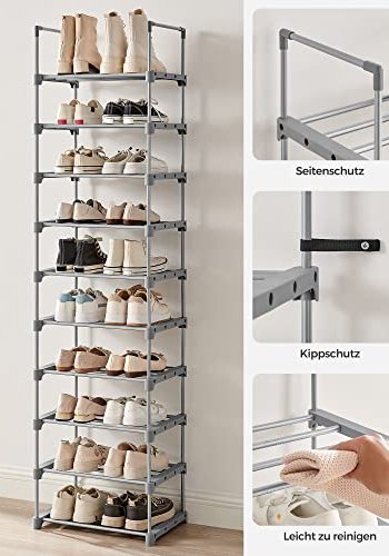 SONGMICS skohylle, m. 10 hyller - grtt stl