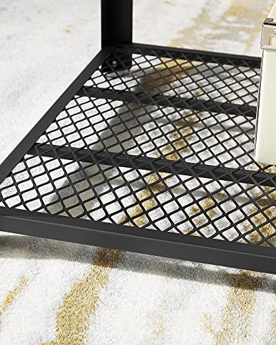 VASAGLE salongbord, m. 1 hylle, rektangulr - rustikk brun sponplate og sort stl (60,2x106,2)