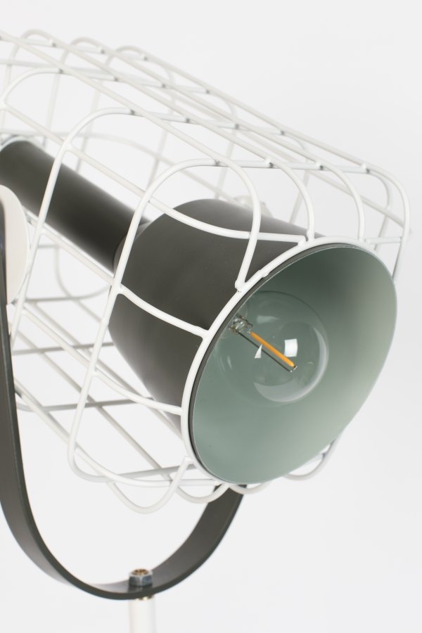 WHITE LABEL LIVING Cage gulvlampe - hvit aluminium