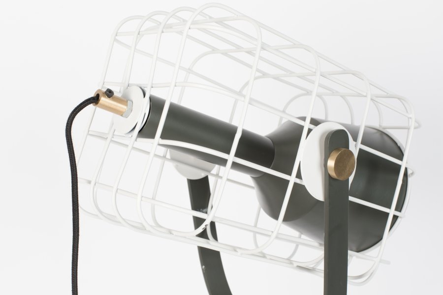 WHITE LABEL LIVING Cage gulvlampe - hvit aluminium