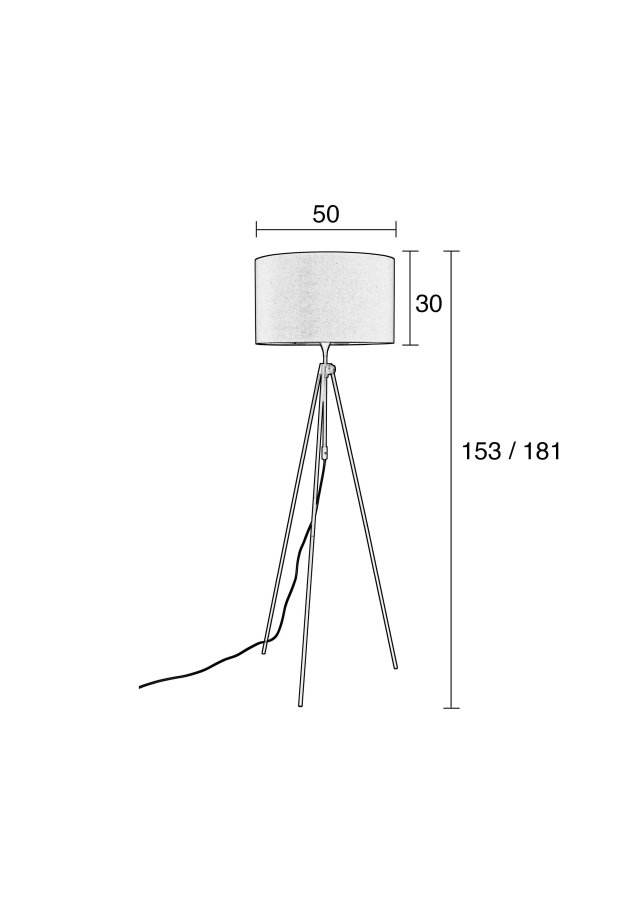 ZUIVER Lesley gulvlampe - grnt jern