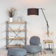 WHITE LABEL LIVING Tokio gulvlampe - svart jern