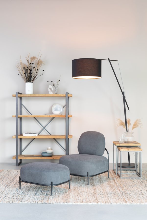 WHITE LABEL LIVING Tokio gulvlampe - svart jern
