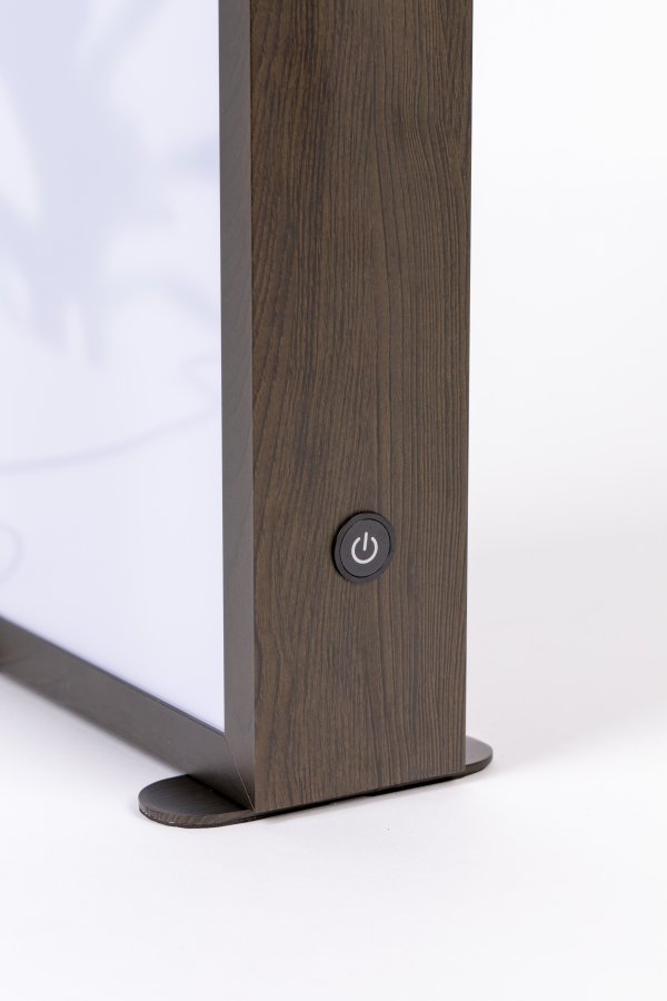 ZUIVER Grow M gulvlampe - glass og sort tre