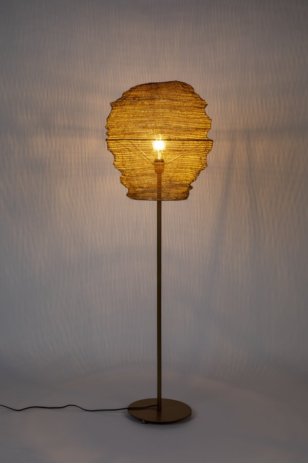 WHITE LABEL LIVING Lena gulvlampe - messingjern