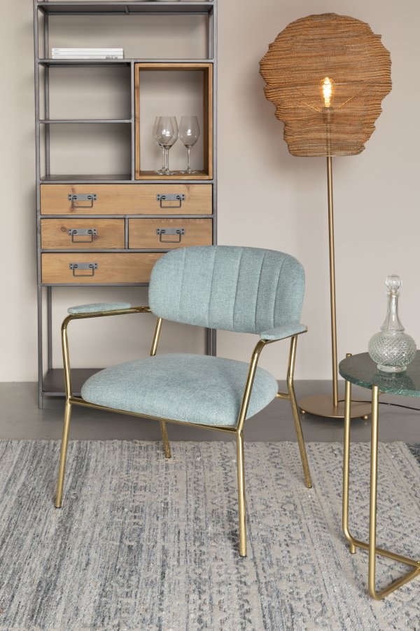 WHITE LABEL LIVING Lena gulvlampe - messingjern