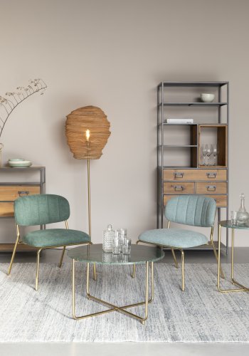 WHITE LABEL LIVING Lena gulvlampe - messingjern