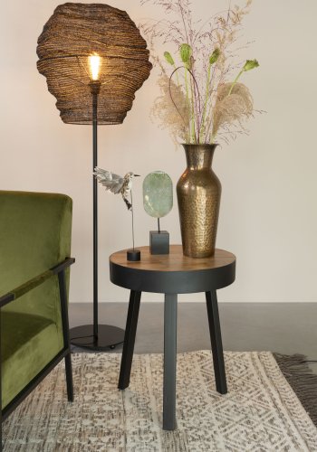 WHITE LABEL LIVING Lena gulvlampe - sort jern