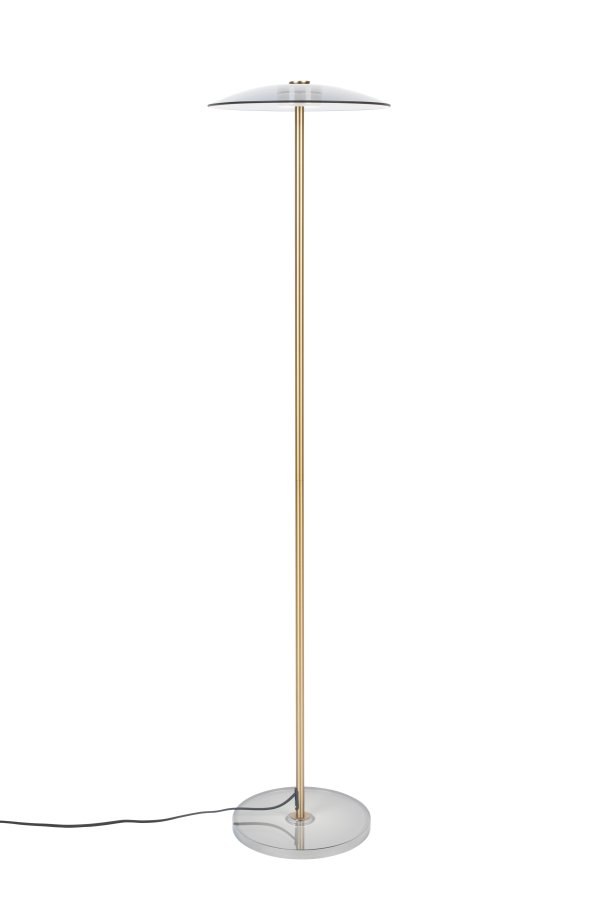 ZUIVER Float gulvlampe - glass og gulljern