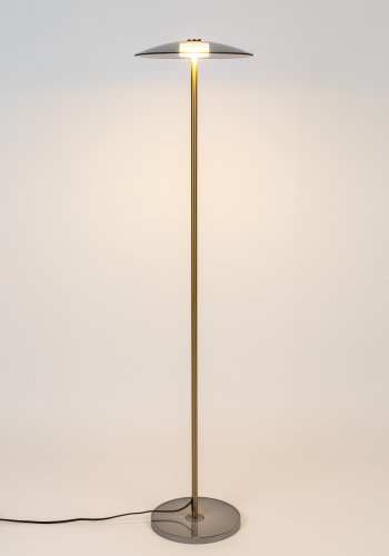 ZUIVER Float gulvlampe - glass og gulljern