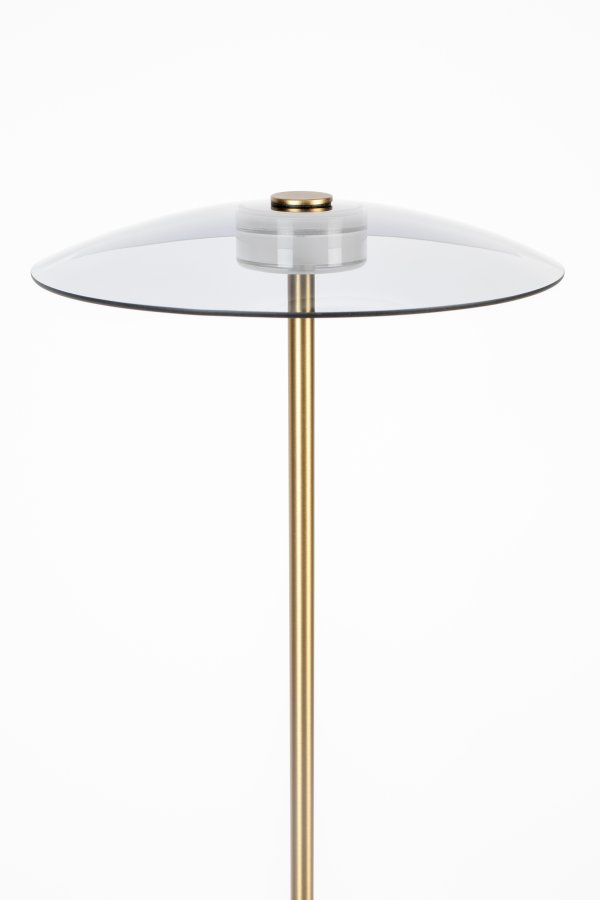 ZUIVER Float gulvlampe - glass og gulljern
