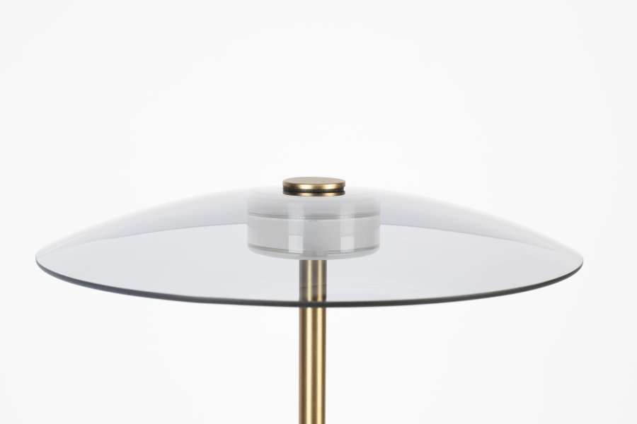 ZUIVER Float gulvlampe - glass og gulljern