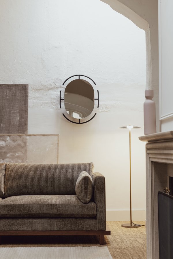 ZUIVER Float gulvlampe - glass og gulljern