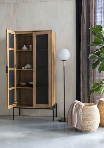 ZUIVER Orion gulvlampe - opalt glass og sort marmor