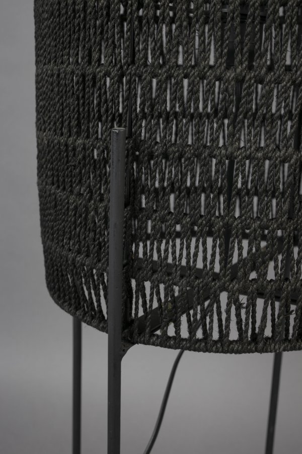 DUTCHBONE Kari gulvlampe - svart jute og jern