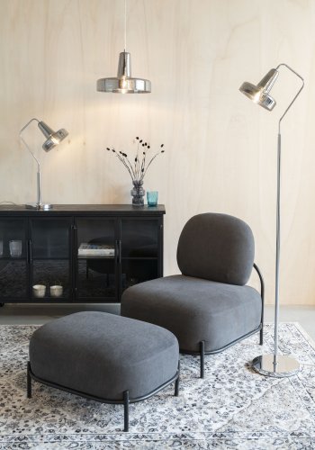 WHITE LABEL LIVING Anshin Smoke gulvlampe - grtt glass