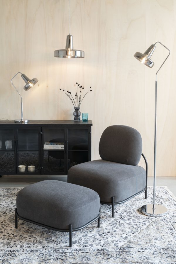 WHITE LABEL LIVING Anshin Smoke gulvlampe - grtt glass