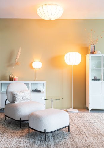 WHITE LABEL LIVING Shem gulvlampe - hvitt jern