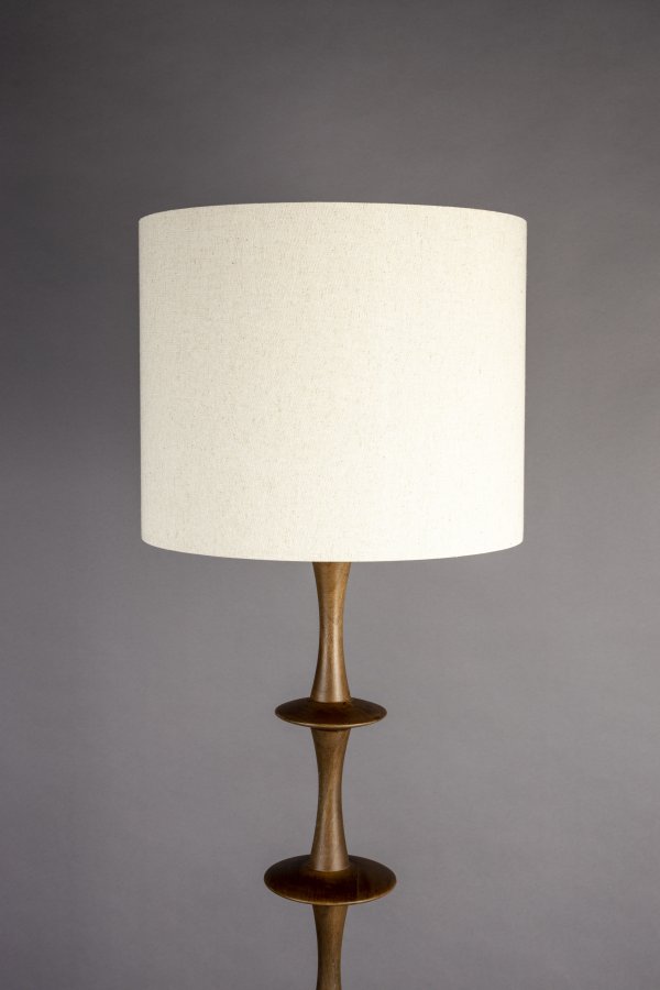 DUTCHBONE Cath Stehleuchte - Leinen und walnussfarbenes Mangoholz