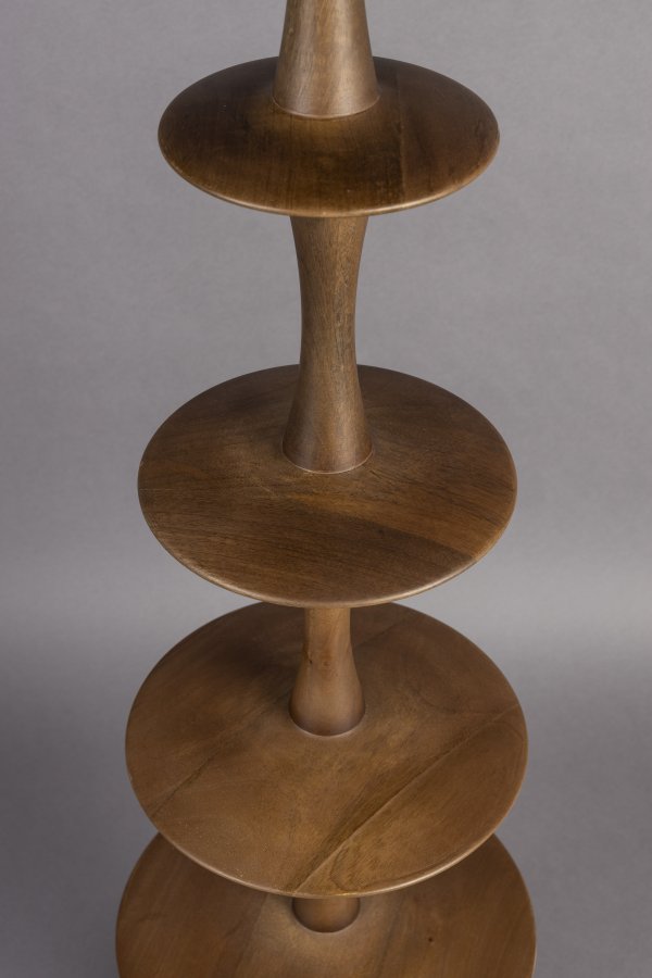 DUTCHBONE Cath Stehleuchte - Leinen und walnussfarbenes Mangoholz