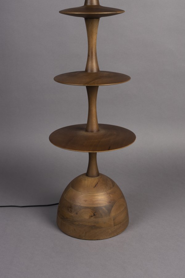 DUTCHBONE Cath Stehleuchte - Leinen und walnussfarbenes Mangoholz