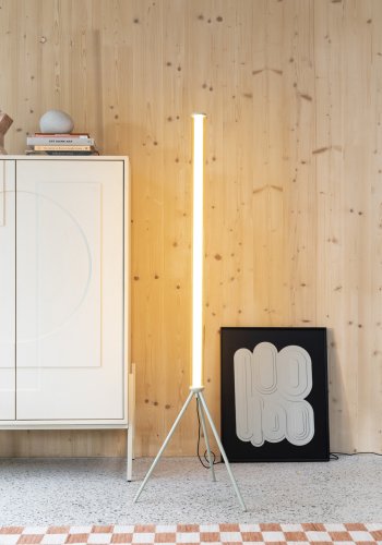 ZUIVER Scotty gulvlampe - beige glass