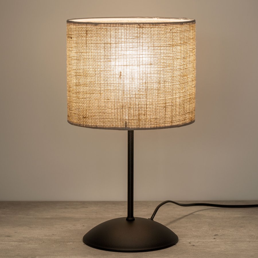 TK Jute bordlampe - natur jute og sort metal