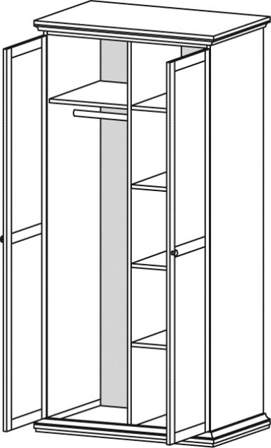 
TVILUM Paris garderobeskab - hvidt laminat, 2 låger, 4 hylder

