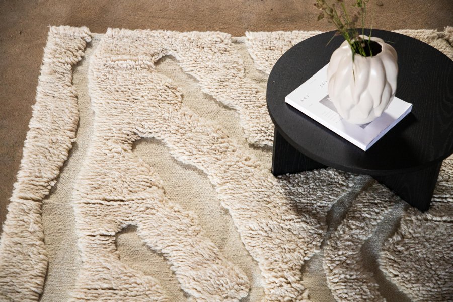 VIND COLLECTION Trondheim x Josefin Lustig teppe, rektangulrt - beige ull (170x240)