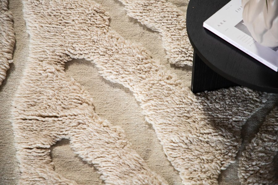 VIND COLLECTION Trondheim x Josefin Lustig teppe, rektangulrt - beige ull (170x240)