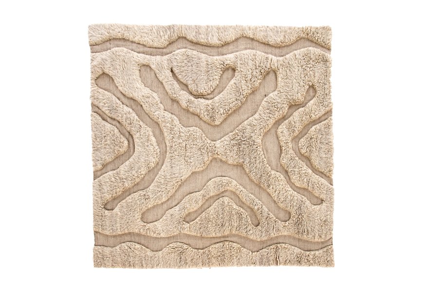 VIND COLLECTION Trondheim x Josefin Lustig teppe, firkantet - beige ull (400x400)