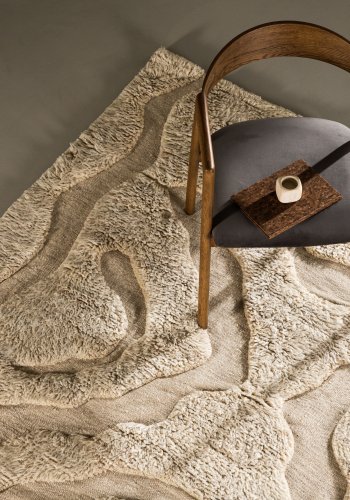 VIND COLLECTION Trondheim x Josefin Lustig teppe, firkantet - beige ull (400x400)